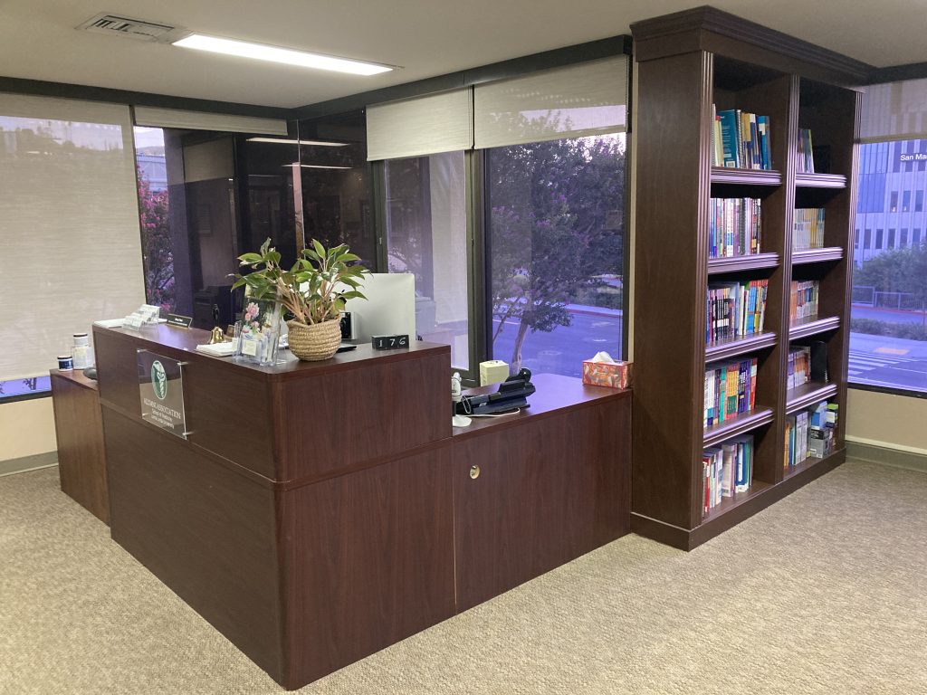 The reception area before renovation.