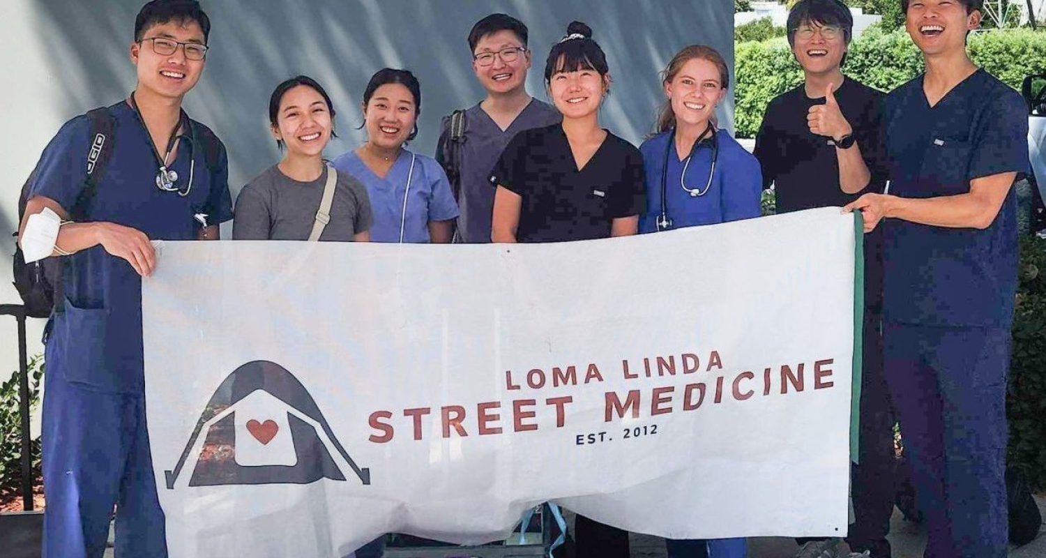 Several members of the Loma Linda University Street Medicine student team gather at the conclusion of a successful community outreach.