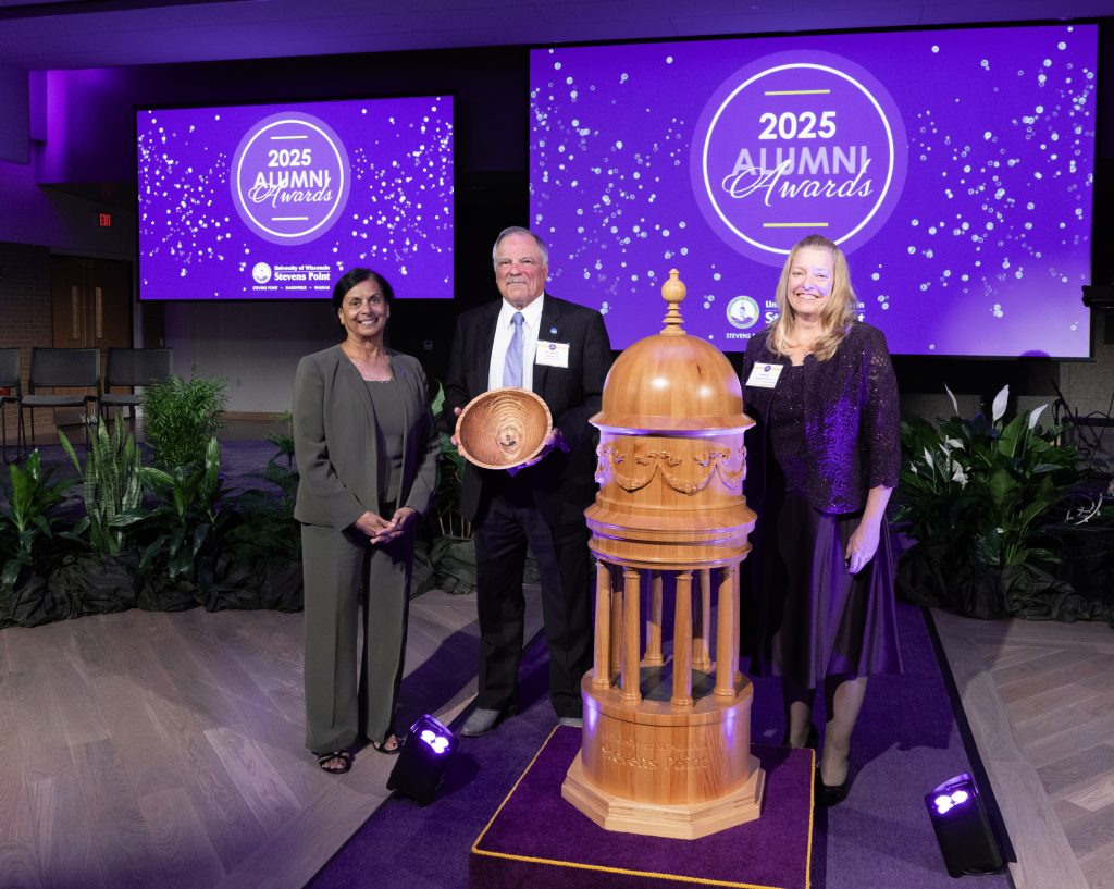 Photo of Interim Chancellor Ghandi, Gary Karner and Dean Rebecca Sommer