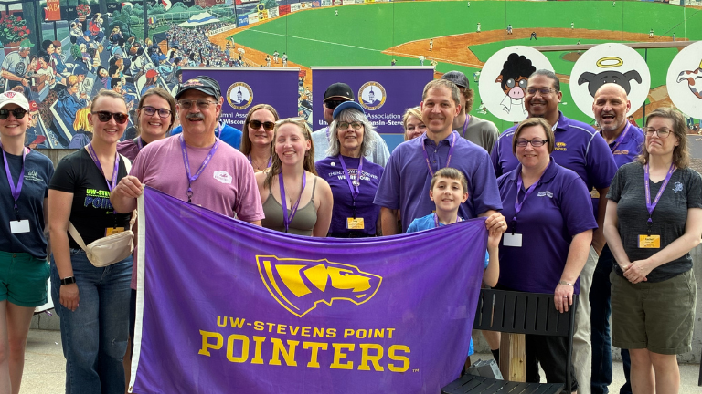 A group of Pointers at the St. Paul Saint Baseball Game