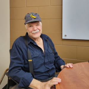 John in a UWSP Stormy Kromer hat