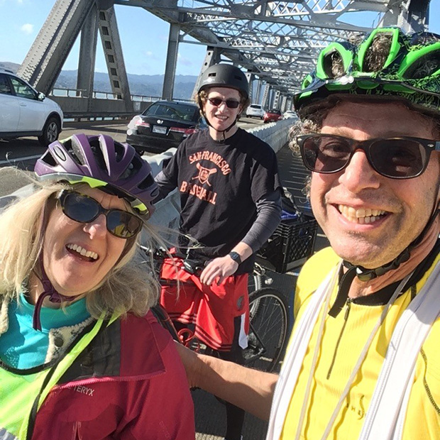 Betty Barker and Dan Fost, with Harry Barker-Fost '23 behind.