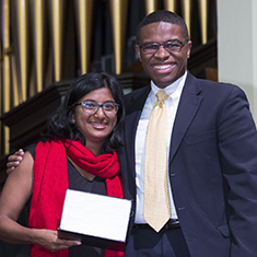 Luna Ranjit '00 with Sherman Willis ’01