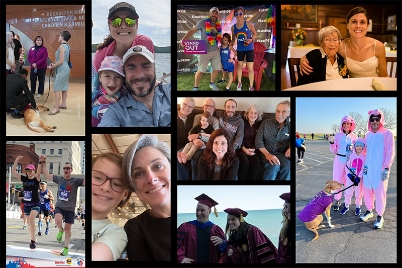 A collage of photos featuring Alissa Briggs ’05.