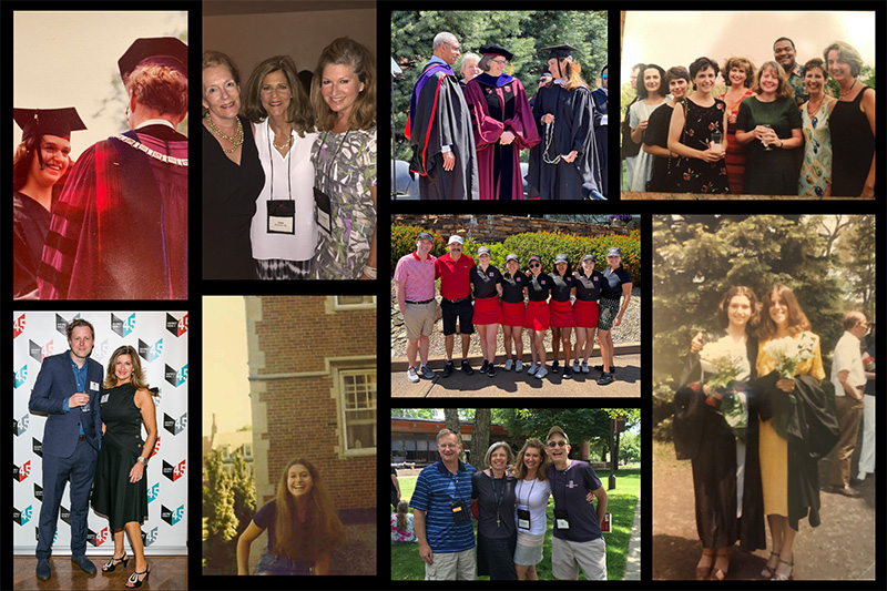 A collage of photos featuring Trish Fitzgibbons Anderson ’80.