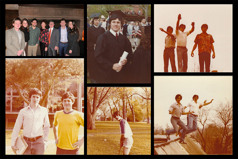 A collage of photos featuring Ed Fry ’79.
