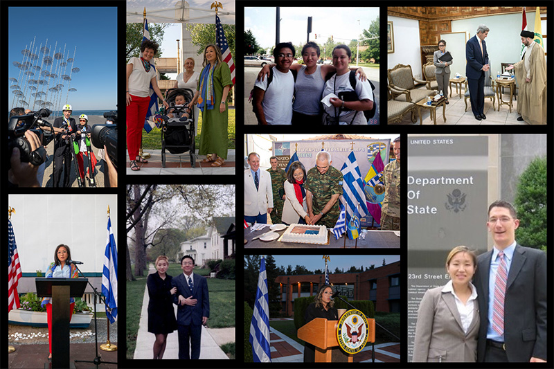 A collage of photos featuring Elizabeth “Liz” Lee ’99.