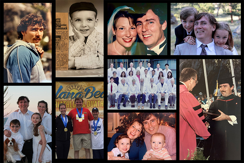 A collage of photos featuring Tony Reid ’78.
