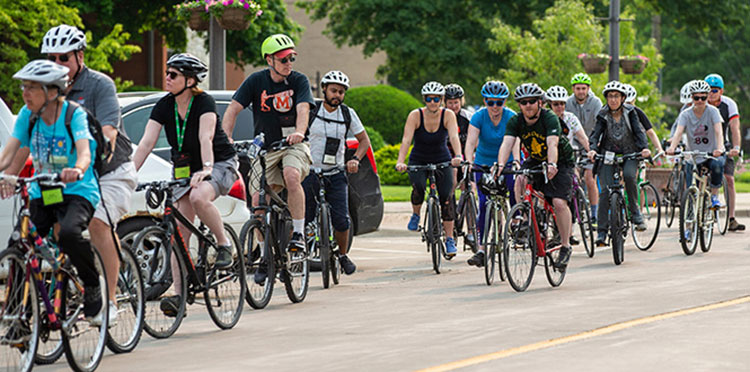 A group of bike riders.