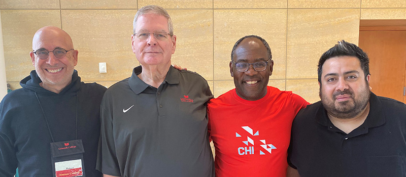 Alumni Council leaders Robert Gehorsam '76, Chris Meyer '70, Bernard Jackson Jr. '86, and Lester Alemán '07.