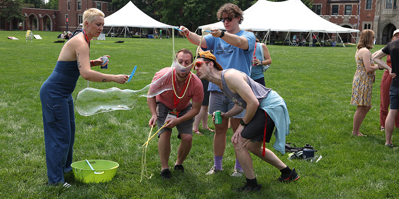 Alysia Vallas '10, left, Andrew Stephenson '10, and Mitch Avitt ’10