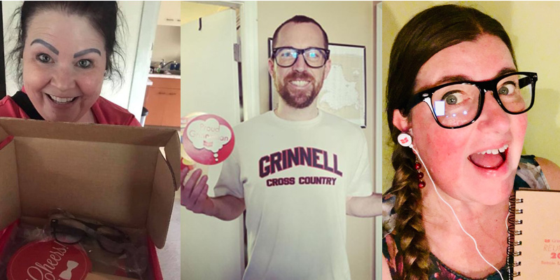 Meg Litts '89, Evan Griffith '15, and Angela Domina '96