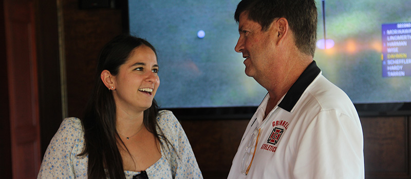 Rebecca Richman '15 and Athletics Director Andy Hamilton '85