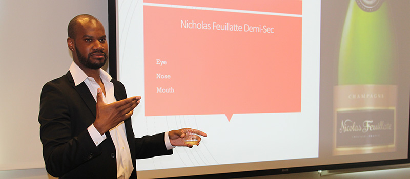 Sommelier Vernon Jackson Jr. '15 discusses how to drink champagne