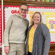 Donald Elmore ’98, left, and Bridget O'Leary,