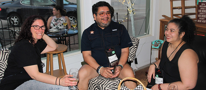 Karen Rollhauser ’98 by joined Ben Rodriguez ’98 and Deana Greenfield ’00