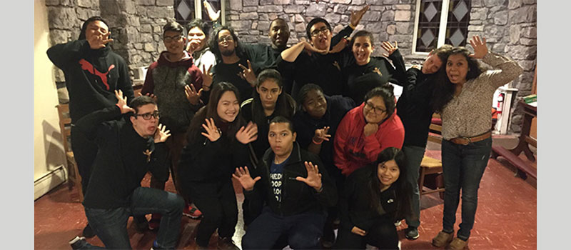 Teens involved in the Justice Organization of Youth display their theatrical side.