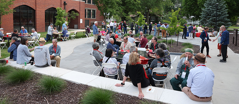 The area outside Cowles Hall served as reconnection point for alums in the 45th reunion cluster.
