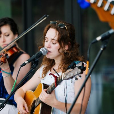 Students performing music