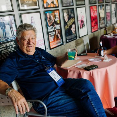 Alumnus at campus event