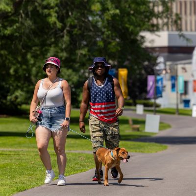 Passing through campus area