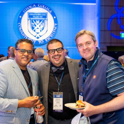 Group enjoying food at event